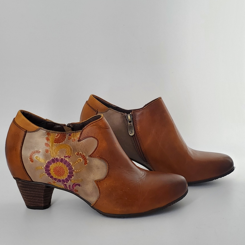 Socofy Brown and Purple Leather Size 40 ankle boots
